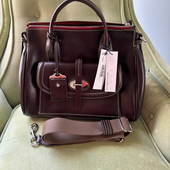 Dooney & Bourke Florentine Toscana Front Pocket Satchel - Espresso - Picture 3 of 14